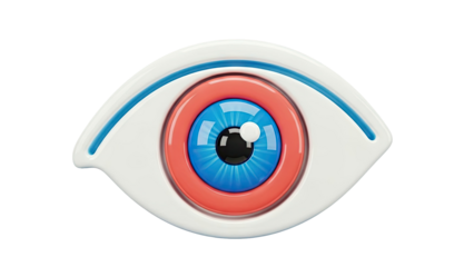 Stylized 3D Eye with Blue Iris
