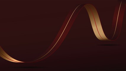 Luxurious red background vector design. Dark red background with gold line and shape decoration. Suit for banner, backdrop, award, certificate and others