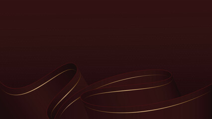 Luxurious red background vector design. Dark red background with gold line and shape decoration. Suit for banner, backdrop, award, certificate and others