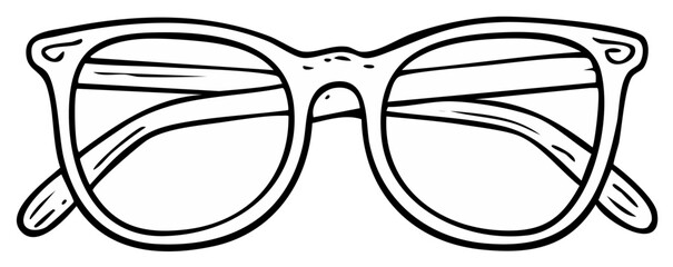 Retro Style Eyeglasses - Bold Line Art Illustration