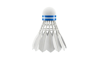 White Badminton Shuttlecock with Blue Stripes