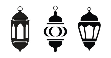 Traditional lantern icons for ramadan and islamic celebration design elements © GraphicGlow