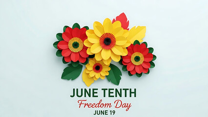 Celebrating june tenth freedom day with vibrant flowers