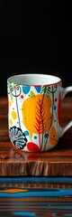 Hand-painted mug with an unexpected pattern, a conversation starter for your beverage,  quirky,  tea