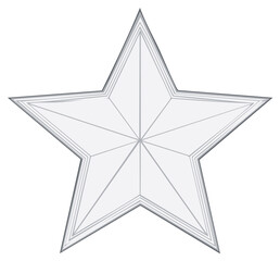 Obraz premium Abstract star design with detailed outlines in light gray against white background