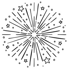 Obraz premium Hand Drawn Starburst and Stars Decorative Element