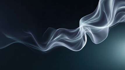 Fototapeta premium Ethereal wisps of translucent smoke swirling gracefully against a dark background, creating a delicate and captivating visual texture of movement and depth