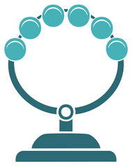 Obraz premium Circular display of turquoise spheres on a teal stand