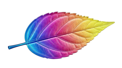Rainbow leaf with intricate veins