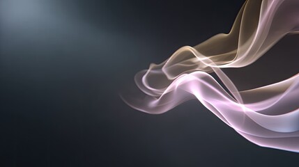 Obraz premium Soft Flowing Abstract Light Waves Creating Ethereal Atmosphere on Dark Background Ideal for Backgrounds and Visual Effects in Various Projects