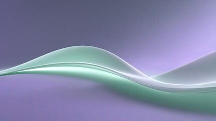 Fototapeta premium Soft Flowing Curves in Shades of Mint Green and Lavender with Smooth Textures and Subtle Color Gradients for Abstract Background Design