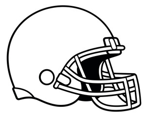 Fototapeta premium Graphic illustration of a football helmet depicting protective headgear for American football