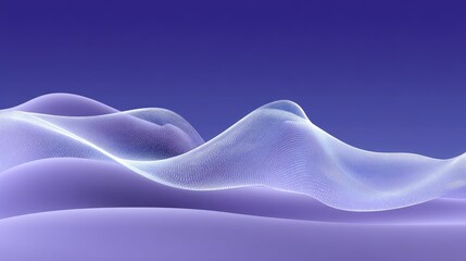 Obraz premium Abstract Digital Landscape with Flowing Waves and Soft Gradient in Purple Color Palette Ideal for Technology and Modern Art Concepts