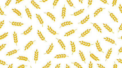 Wheat background. Golden wheat or barley seamless pattern. Wallpaper, farm, harvest, agriculture, organic, packaging, wrapper, backdrop
