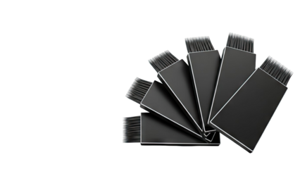 Group of black brushes fanned out