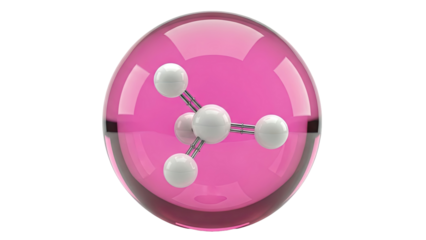 Pink Orb Encasing a Molecular Structure