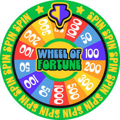 Wheel of fortune casino gambling Y2K groovy sticker or vintage symbol. Gambling luck groovy vector sticker, Vegas jackpot label. Casino fortune patch with spinning wheel of fortune or roulette