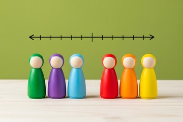 Measuring Left Right Political Orientation of people. Voter behavior. Representing ideologies from progressive to conservative concept. Economics, social policies and government intervention. 