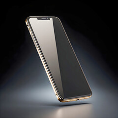 Sleek Smartphone on Dark Black Background for Technology Concept