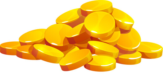 Pile of shiny gold coins St Patrick day symbol of wealth, leprechaun treasure, luck, fortune, riches and success and prosperity. Cartoon vector golden pirate loot, game asset, bonus or reward