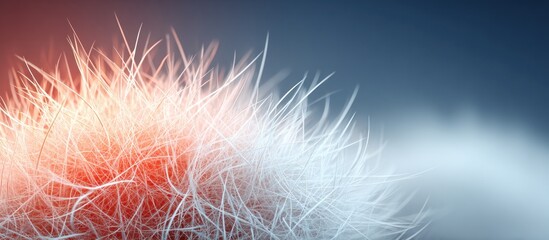 Macro texture of soft tactile surface with wispy hairlike fibers and dreamy gradient backdrop