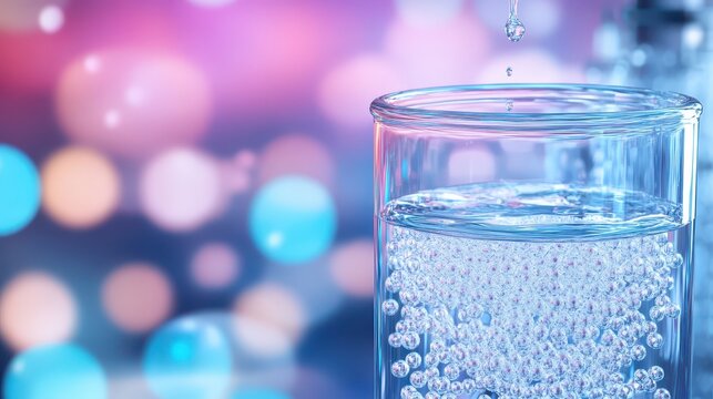 Clear glass tube with liquid and bubbles during a science experiment
