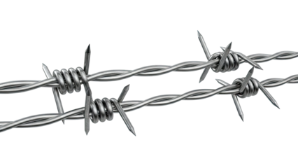 Barbed Wire on White Background