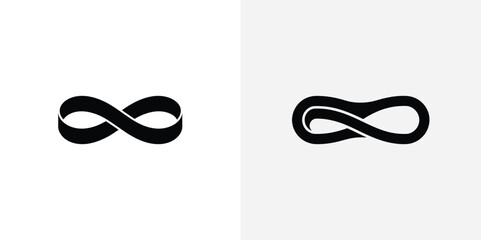 Two Black Infinity Symbols with Different Thicknesses