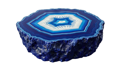 Blue Agate Slice with Banded Layers