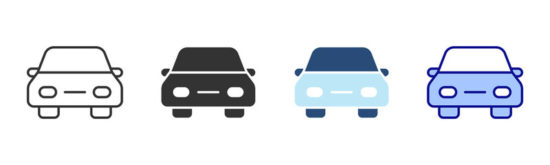 Obraz premium Car Rental Icon Set. Designed In Multi Style