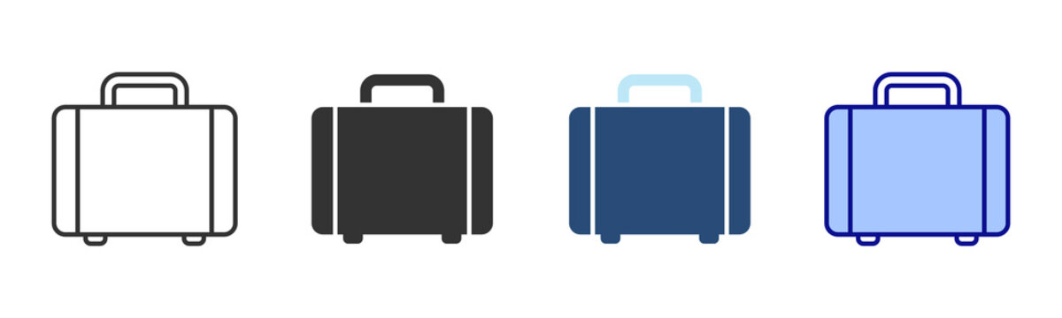 Suitcase Icon Set. Designed In Multi Style