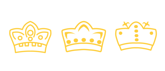 set of luxury design vector golden king crown on white background