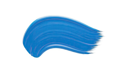 Fototapeta premium Blue paint stroke on white background