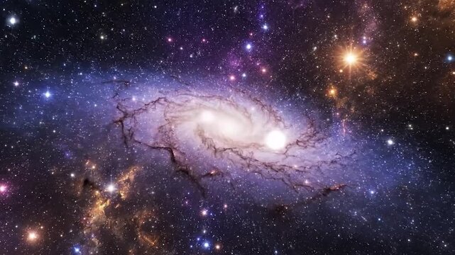 A stunning spiral galaxy in deep space, surrounded by countless stars