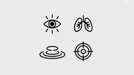 Clean Vector Icon Set Featuring Four Masculine Grooming and Fashion Symbols for Men’s Style Guides