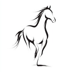 Obraz premium Modern Minimalist Horse Line Art
