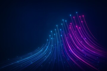 Abstract neon lines flowing with blue and pink glowing pattern futuristic data network communication technology digital innovation speed and high connectivity visual motion concept