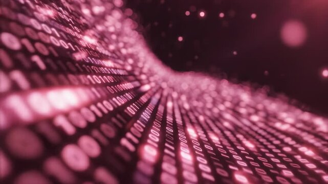 Abstract Pink Data Stream - Futuristic Technology Background Loop.