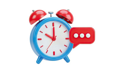 Alarm Clock with Chat Bubble Icon