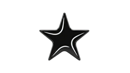 Glossy Black Star with White Accents