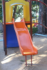 Children's playground in an outdoor park.