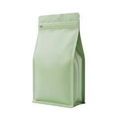 Green stand-up pouch package isolated on transparent background
