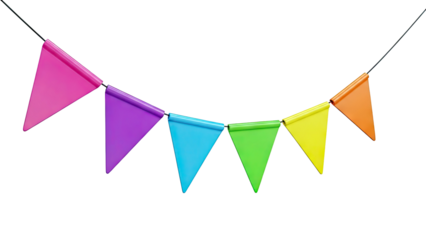 Rainbow Bunting Flags on a String