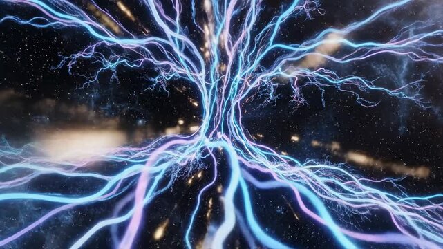 Cosmic Lightning Tree - A Mesmerizing Display of Celestial Energy.