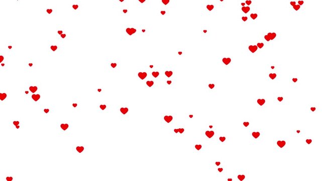 Romantic Red Heart Particles Floating Soft Love Background