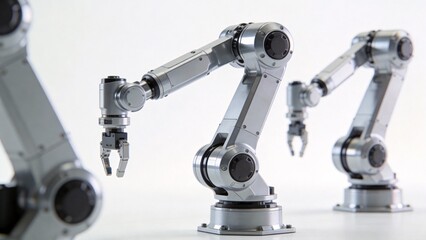 Industrial robotic arms in a clean setting