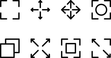 Fototapeta premium Full Screen maximize minimize icons set