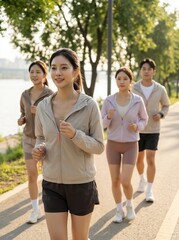 Obraz premium 러닝과 피트니스, 건강한 라이프스타일 