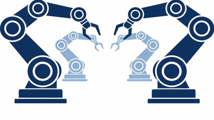 Two robotic arms in interaction