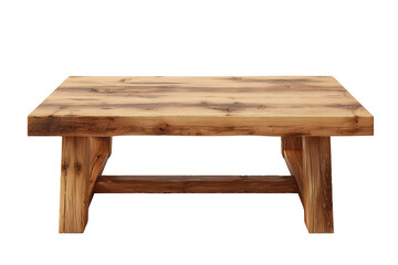 Rustic Wooden Table with Natural Grain isolated on a transparent background